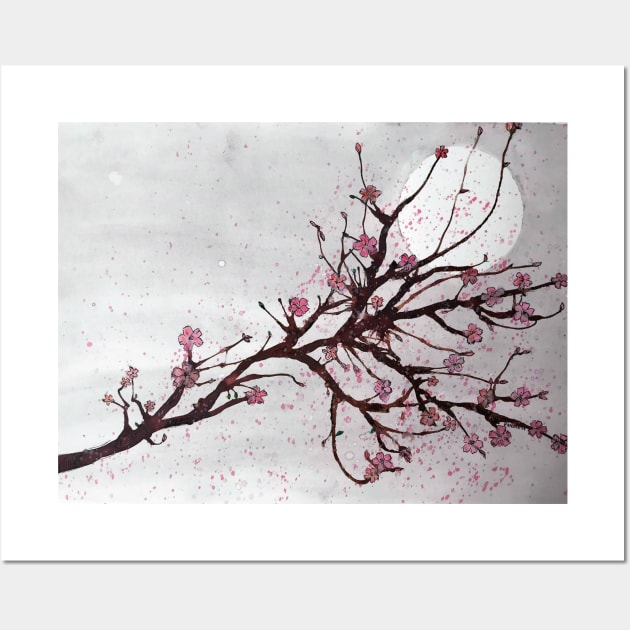 Cherry Blosson Tree Wall Art by PANDOXart